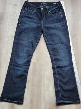 Silver SUKI FLUID Denim Women's Dark Indigo High Slim Bootcut Jeans